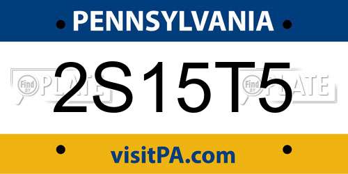 2S15T5 Pennsylvania License Plate