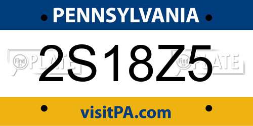 2S18Z5 Pennsylvania License Plate