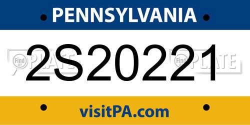2S20221 Pennsylvania License Plate