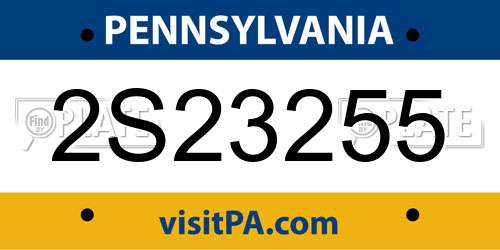 2S23255 Pennsylvania License Plate