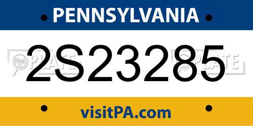2S23285 Pennsylvania License Plate