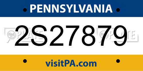 2S27879 Pennsylvania License Plate