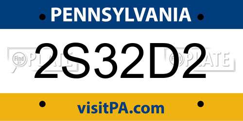 2S32D2 Pennsylvania License Plate