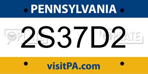 2S37D2 Pennsylvania License Plate