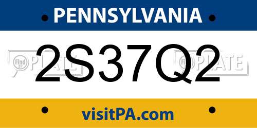 2S37Q2 Pennsylvania License Plate