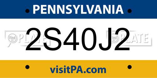 2S40J2 Pennsylvania License Plate