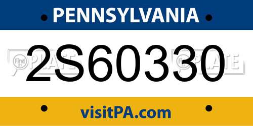 2S60330 Pennsylvania License Plate