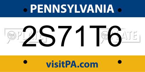 2S71T6 Pennsylvania License Plate