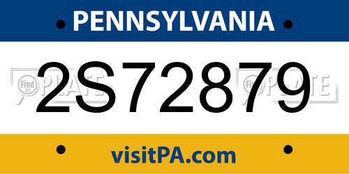 2S72879 Pennsylvania License Plate