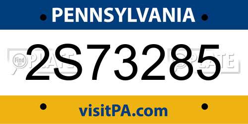 2S73285 Pennsylvania License Plate
