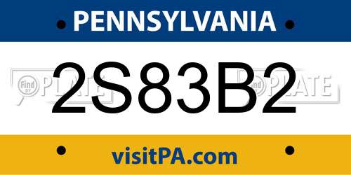 2S83B2 Pennsylvania License Plate