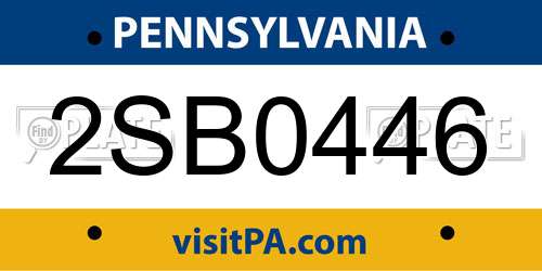 2SB0446 Pennsylvania License Plate