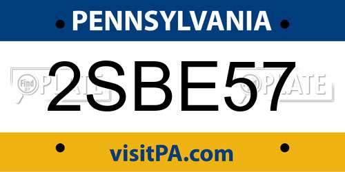 2SBE57 Pennsylvania License Plate