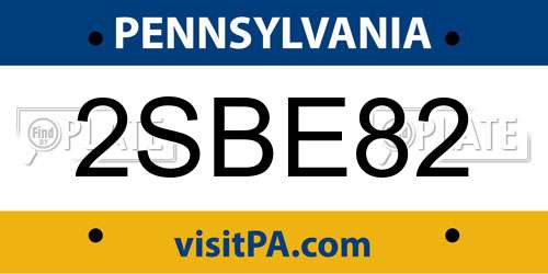 2SBE82 Pennsylvania License Plate