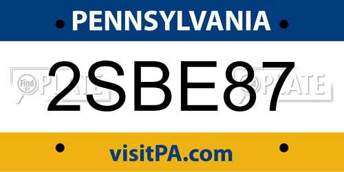 2SBE87 Pennsylvania License Plate
