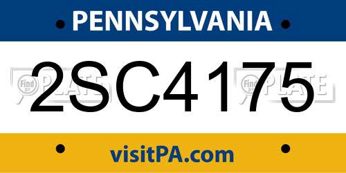 2SC4175 Pennsylvania License Plate