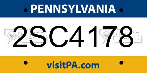 2SC4178 Pennsylvania License Plate