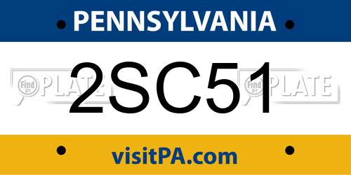 2SC51 Pennsylvania License Plate