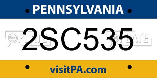 2SC535 Pennsylvania License Plate