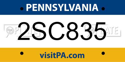 2SC835 Pennsylvania License Plate