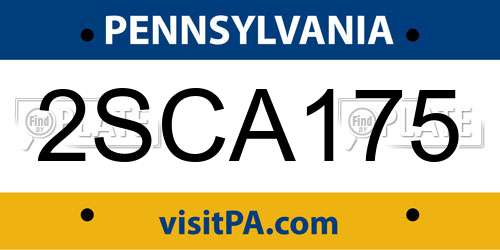2SCA175 Pennsylvania License Plate