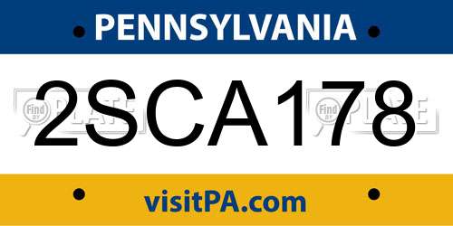 2SCA178 Pennsylvania License Plate