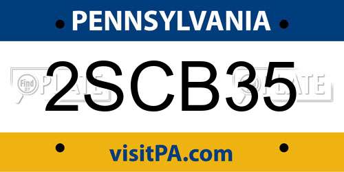 2SCB35 Pennsylvania License Plate