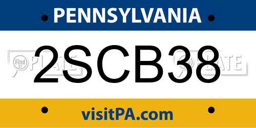 2SCB38 Pennsylvania License Plate