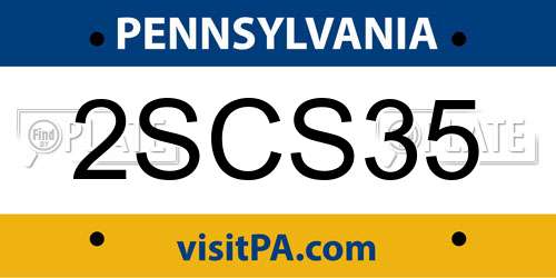 2SCS35 Pennsylvania License Plate