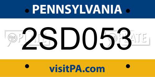 2SD053 Pennsylvania License Plate
