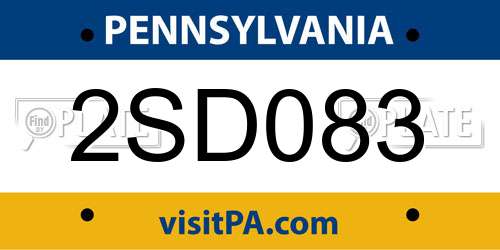 2SD083 Pennsylvania License Plate
