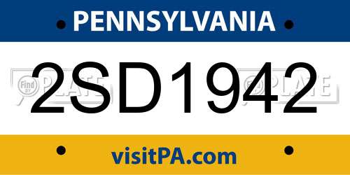2SD1942 Pennsylvania License Plate