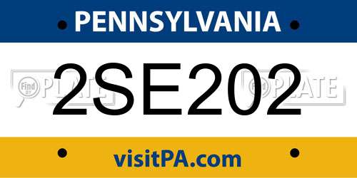 2SE202 Pennsylvania License Plate