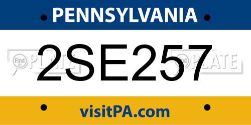 2SE257 Pennsylvania License Plate