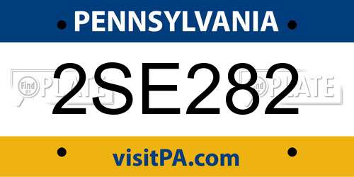 2SE282 Pennsylvania License Plate
