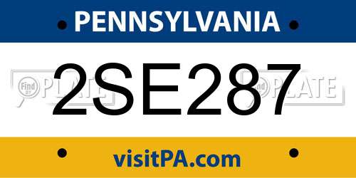 2SE287 Pennsylvania License Plate