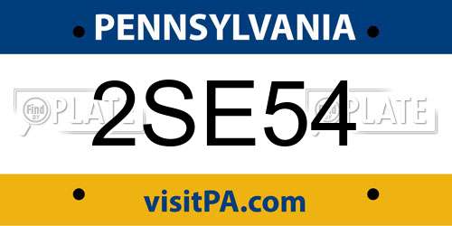 2SE54 Pennsylvania License Plate