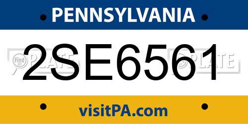 2SE6561 Pennsylvania License Plate
