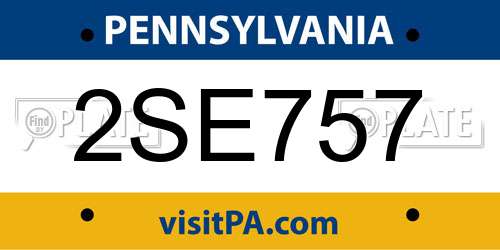 2SE757 Pennsylvania License Plate