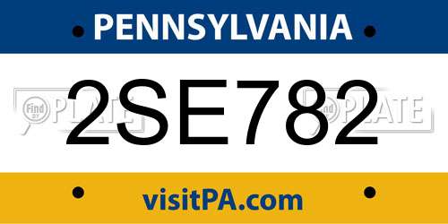 2SE782 Pennsylvania License Plate