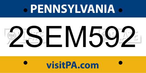 2SEM592 Pennsylvania License Plate
