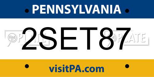2SET87 Pennsylvania License Plate