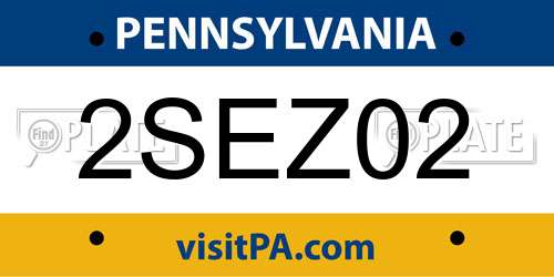 2SEZ02 Pennsylvania License Plate