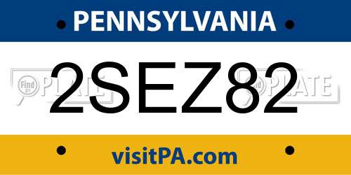 2SEZ82 Pennsylvania License Plate