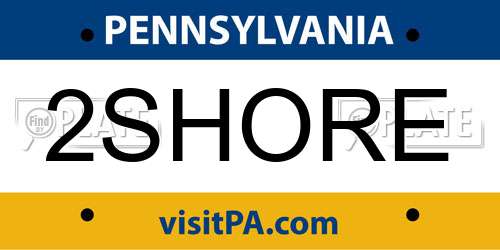 2SHORE Pennsylvania License Plate