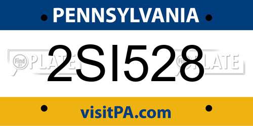 2SI528 Pennsylvania License Plate