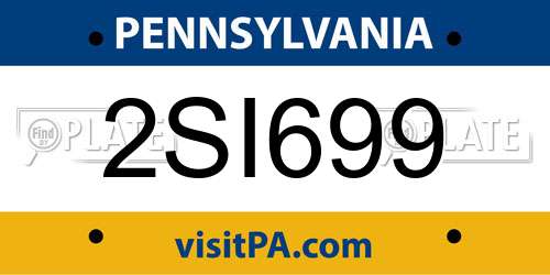 2SI699 Pennsylvania License Plate