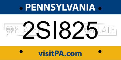2SI825 Pennsylvania License Plate