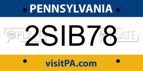 2SIB78 Pennsylvania License Plate
