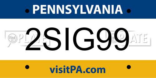 2SIG99 Pennsylvania License Plate